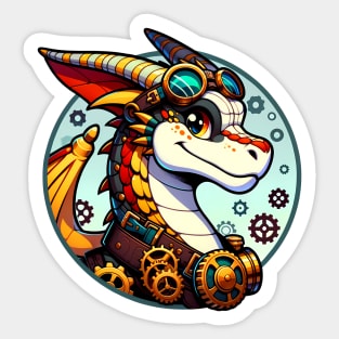 Steampunk Anthro Scalie Dragon Art Sticker